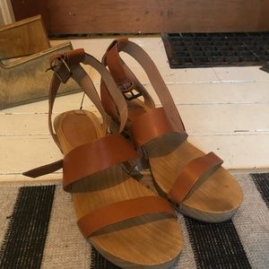 Madewell Burnished Caramel Jodi Clogs Leather Sandals Size 7 medium
